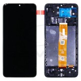 GSMOK LCD kijelző érintőpanellel és előlapi kerettel Samsung Galaxy A02s fekete