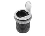 GTV 1X230V+1XUSB beépíthető elosztó alu szürke IP20 billenő fedél