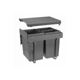 GTV Hulladékgyűjtő szemetes PRACTI ECO 400, 1x20 és 2x10 literes, antracit, előlaprögzítővel