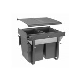 GTV Hulladékgyűjtő szemetes PRACTI ECO 450, 2x20 literes, antracit, előlaprögzítővel