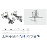 GTV Közézáródó fékes kivetőpánt eurocsavar nélkül