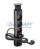 GTV LIGHTING GTV AE-BPW3S60-20 Süllyeszthető elosztó 3 alj, AC220-240V, 3600W, IP20, 1,5m SCHUCKO