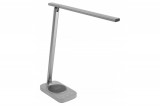 GTV LIGHTING GTV LB-BRE8W-15-DEC LED asztali lámpa BRESSI 8W, 450lm, AC220-240V, 3-CCT, Wireless Charging, USB, PF>0,5, RA>80, szürke