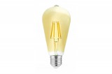 GTV LIGHTING GTV LD-ST64FV4-30 LED izzó 4W, ST64, E27, 3000K izzószálas, VINTAGE, AC220-240V, sugárzási szög 360°, 400lm, 43mA