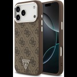 Guess 4G TRIANGLE LOGO szilikon telefonvédő (ütésállóság, bőr hatású hátlap, MagSafe) SÖTÉTBARNA Apple iPhone 17 Pro Max (GUHMP17XP4TSRCMW) (GUHMP17XP4TSRCMW)