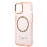 Guess Apple iPhone 14 Plus (6.7) Translucent MagSafe hátlapvédő tok pink (GUHMP14MHTCMP)