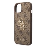 Guess Apple iPhone 14 Pro (6.1) PU 4G Metal Logo hátlapvédő tok barna (GUHCP14L4GMGBR)
