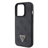 Guess Apple iPhone 15 Pro (6.1) PU 4G Strass Triangle Metal Logo hátlapvédő tok fekete (GUHCP15LP4TDPK)