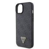 Guess Apple iPhone 16 (6.1) PU 4G Strass Triangle Metal Logo hátlapvédő tok fekete (GUHCP16SP4TDPK)