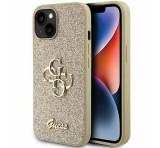 Guess Glitter Script Big 4G Apple iPhone 15 hátlap tok, arany