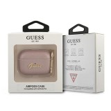 Guess GUAPSASMP Saffiano Script Metal Collection tok AirPods Pro - rózsaszín