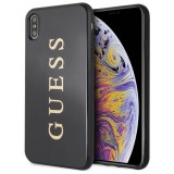 Guess GUHCI65TGGGBK iPhone Xs Max fekete keménytok Classic Double Layer Glitter tok