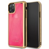 Guess GUHCN58GLTRPI iPhone 11 Pro rózsaszín foszforeszkáló Sand Matt keménytok