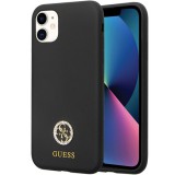 Guess GUHCN614DGPK iPhone 11 6.1" fekete keménytok szilikon logó Strass 4G