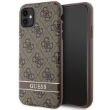 Guess GUHCN61P4SNW iPhone 11 barna keménytok 4G Stripe
