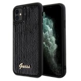 Guess GUHCN61PSFDGSK iPhone 11 6.1" fekete keménytok Sequin Script Metal