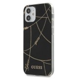 Guess GUHCP12SPCUCHBK iPhone 12 mini 5,4" fekete Gold Chain keménytok