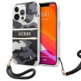 Guess GUHCP13XKCABBK iPhone 13 Pro Max 6,7 „fekete kemény tok Camo Szíj Kollekció