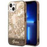 Guess GUHCP14MHGPLHC iPhone 14 Plus 6.7" okkersárga keménytok Porcelán kollekció