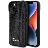 Guess GUHCP14SPSFDGSK iPhone 14 6.1" fekete keménytok Sequin Script Metal