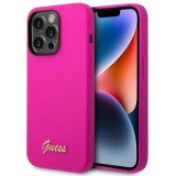 Guess GUHCP14XSLSMF iPhone 14 Pro Max 6,7" fukszia szilikon vintage arany logós keménytok