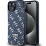 Guess GUHCP15MPG4GPB iPhone 15 Plus 6.7" kék keménytok 4G háromszög fém logóval
