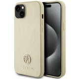 Guess GUHCP15MPS4DGPD iPhone 15 Plus 6.7" arany keménytok strasszos fém logóval