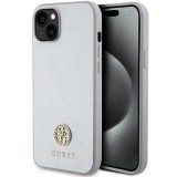 Guess GUHCP15MPS4DGPS iPhone 15 Plus 6.7" ezüst keménytok strasszos fém logóval