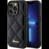 Guess GUHCP15XPSQQSQSK iPhone 15 Pro Max 6.7" Fekete Keménytok Steppelt Fém Logóval (GSM176214)