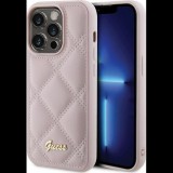 Guess GUHCP15XPSQQSQSP iPhone 15 Pro Max 6.7" Rózsaszín Keménytok Steppelt Fém Logóval (GSM176217)