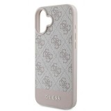 Guess GUHCP16MG4GLPI 4G PU Bottom Stripe tok iPhone 16 Plus - rózsaszín