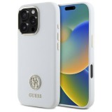 Guess GUHCP16XM4DGPH Silicone Logo Strass 4G keménytok iPhone 16 Pro Max - fehér