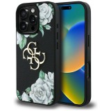 Guess GUHCP16XPGROP4MK Grained Roses Big 4G Logo tok iPhone 16 Pro Max - fekete