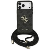 Guess GUHCP17XP4GMGCRK 4G Big Logo Cord Stap Crossbody nyakpántos tok iPhone 17 Pro Max - fekete