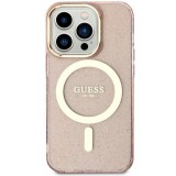 Guess GUHMN61HCMCGP iPhone 11 6.1" rózsaszín keménytok Glitter Gold MagSafe