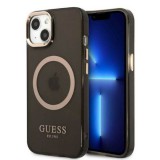 Guess GUHMP13MHTCMK iPhone 13 6.1" fekete keménytok arany kontúrú áttetsző MagSafe