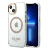 Guess GUHMP13MHTRMD iPhone 13 6.1" arany keménytok fém kontúr Magsafe