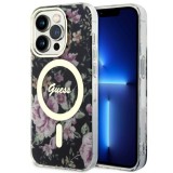 Guess GUHMP14LHCFWSK iPhone 14 Pro 6.1" fekete keménytok Flower MagSafe virág
