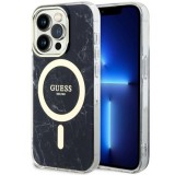 Guess GUHMP14LPCUMAK iPhone 14 Pro 6.1" fekete keménytok Marble MagSafe