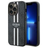 Guess GUHMP15XP4RPSK iPhone 15 Pro Max 6.7" fekete keménytok 4G nyomtatott csíkos MagSafe tok 4G