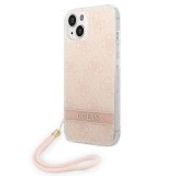 Guess GUOHCP14MH4STP iPhone 14 Plus 6.7" rózsaszín keménytok 4G nyomtatott pánttal