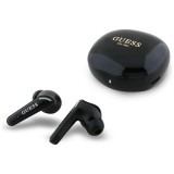 Guess GUTWST7FCEEK Flat Classic Logo Electroplated TWS Bluetooth vezeték nélküli fülhallgató - fekete