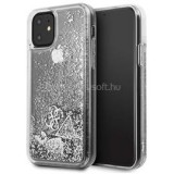 Guess iPhone 11 csillámos folyadékos szíves ezüst kemény tok (GUHCN61GLHFLSI)