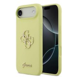 Guess Liquid Silicone 4G Metal Logo tok iPhone 17 Air készülékhez sárga