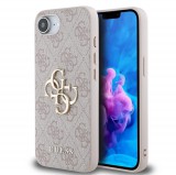 Guess PU 4G Metal Logo Apple iPhone 16e (6.1) hátlapvédő tok pink (GUHCPSE44GMGPI)