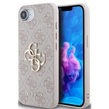 Guess PU 4G Metal Logo Apple iPhone 16e hátlap tok, rózsaszín (GUHCPSE44GMGPI) (GUHCPSE44GMGPI)