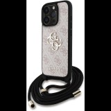 Guess PU 4G Metal Logo Crossbody iPhone 16 Pro rózsaszín tok (GUHCP16LP4GMGCRP)