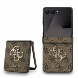 Guess PU 4G Metal Logo Samsung F766B Galaxy Z Flip 7 hátlapvédő tok barna (GUHCZF74GMGBR)