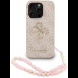 Guess PU 4G Metal Logo Strap iPhone 15 Pro Pink tok (GUHCP15LP4GMGSP)