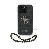 Guess PU 4G Metal Logo Strap tok iPhone 15 Pro Max készülékhez fekete